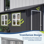 BIRCHTREE Lean To Garden Shed Metal Pent Roof