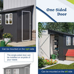 BIRCHTREE Lean To Garden Shed Metal Pent Roof