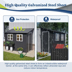 BIRCHTREE Lean To Garden Shed Metal Pent Roof