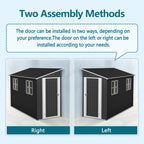 BIRCHTREE Lean To Garden Shed Metal Pent Roof