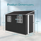 BIRCHTREE Lean To Garden Shed Metal Pent Roof