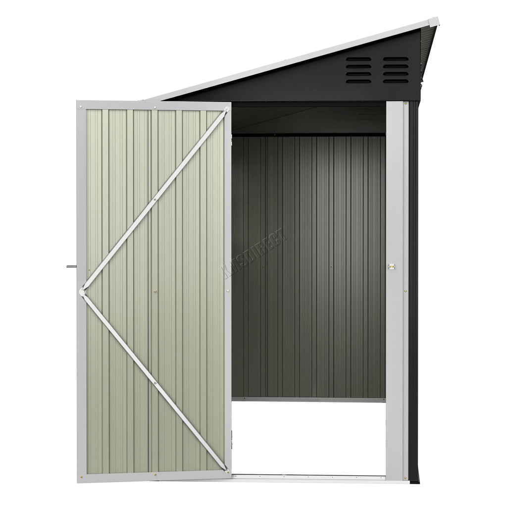 BIRCHTREE Lean To Garden Shed Metal Pent Roof
