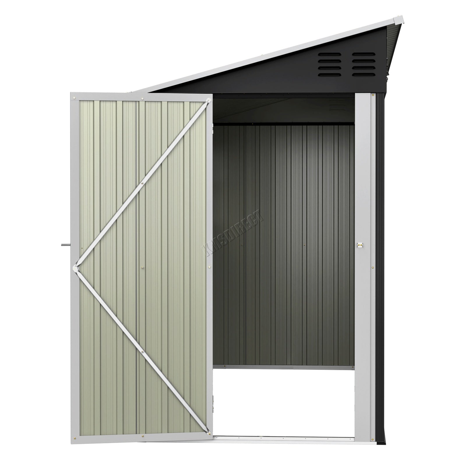 BIRCHTREE Lean To Garden Shed Metal Pent Roof