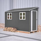 BIRCHTREE Lean To Garden Shed Metal Pent Roof