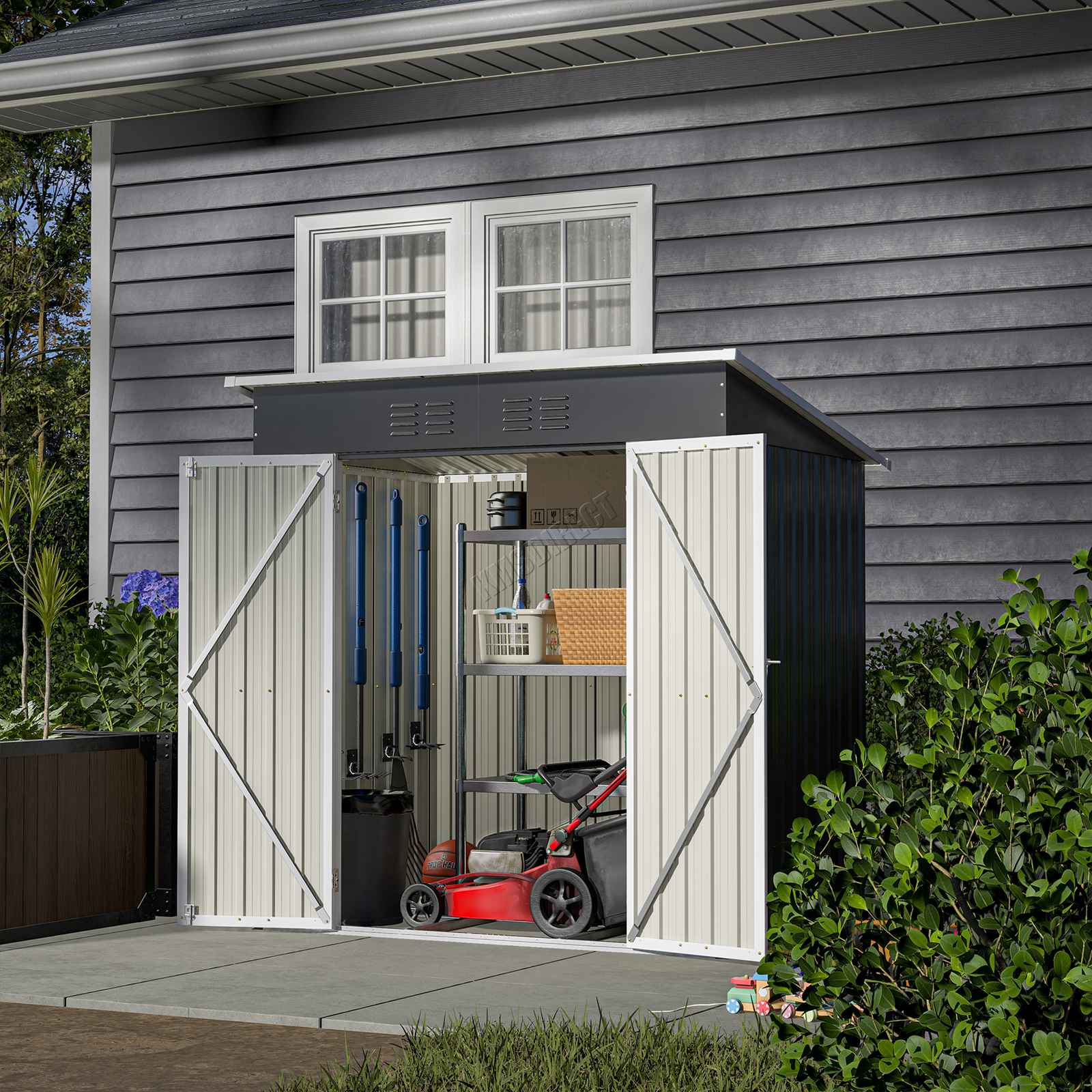 BIRCHTREE Garden Shed Metal Pent Roof