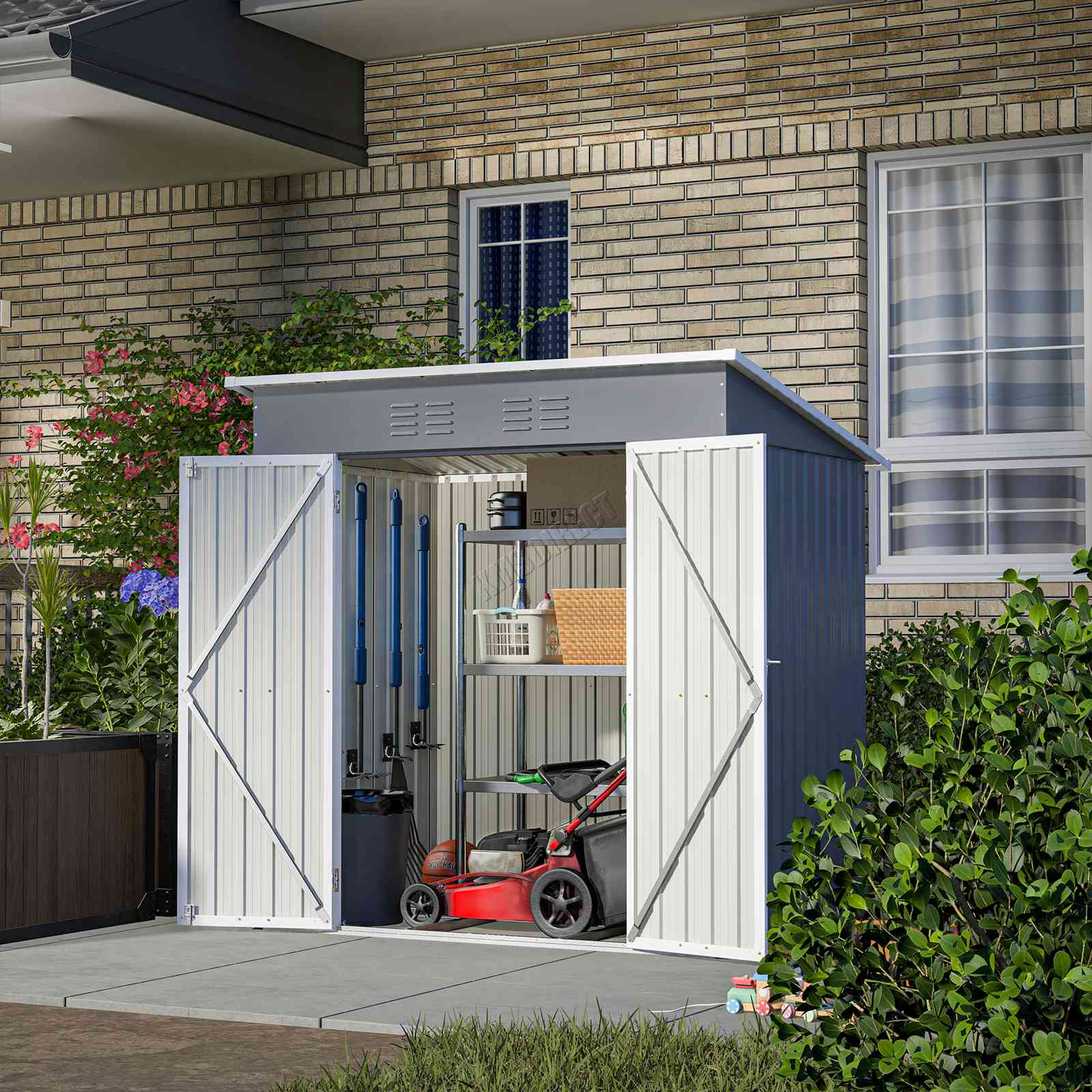 BIRCHTREE Garden Shed Metal Pent Roof