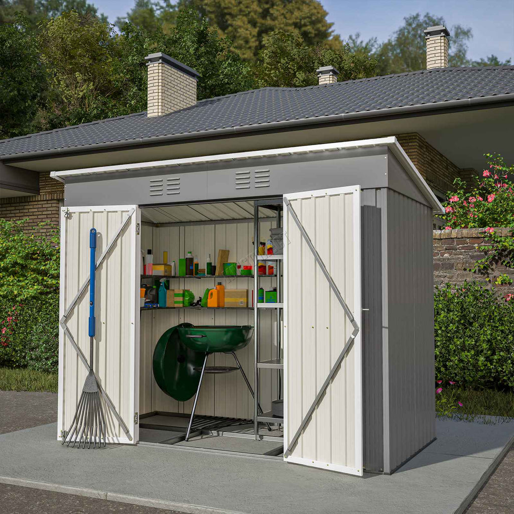BIRCHTREE Garden Shed Metal Pent Roof