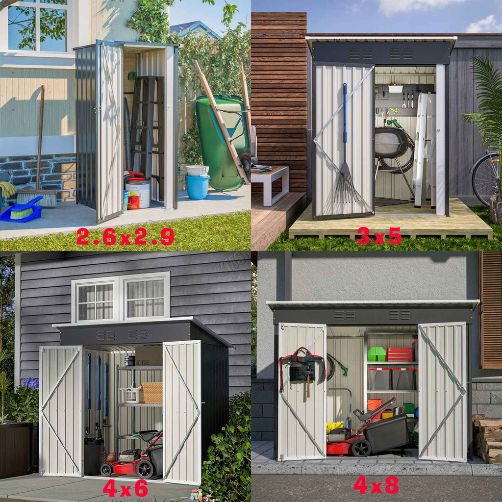 BIRCHTREE Garden Shed Metal Pent Roof
