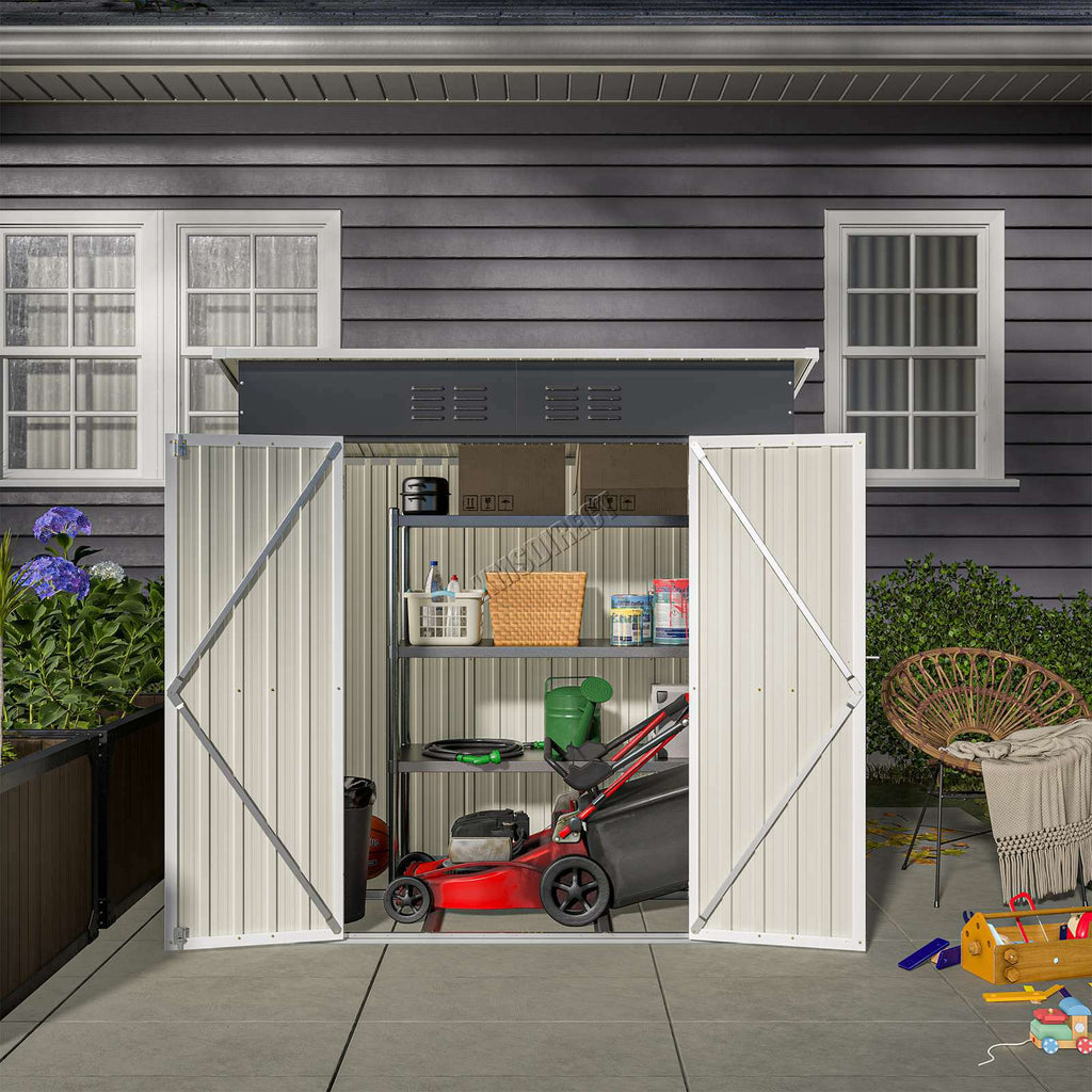 BIRCHTREE Garden Shed Metal Pent Roof