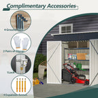 BIRCHTREE Garden Shed Metal Pent Roof
