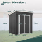BIRCHTREE Garden Shed Metal Pent Roof