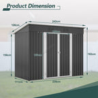 BIRCHTREE Garden Shed Metal Pent Roof