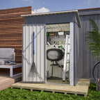 BIRCHTREE Garden Shed Metal Pent Roof