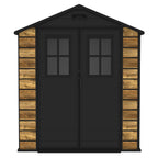 BIRCHTREE 6x4ft Plastic Garden Shed Wood Grain