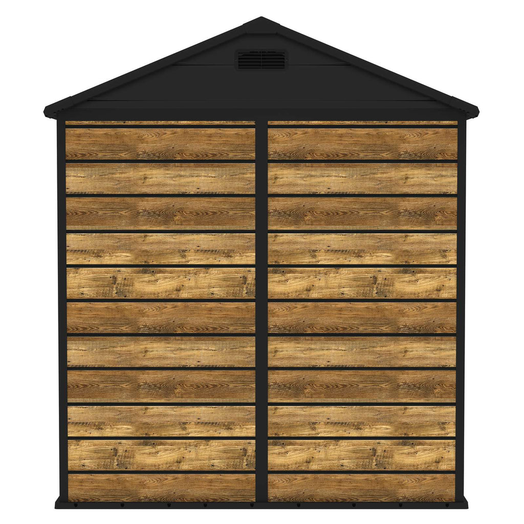 BIRCHTREE 6x4ft Plastic Garden Shed Wood Grain