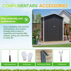 BIRCHTREE Garden Shed Metal Apex Roof