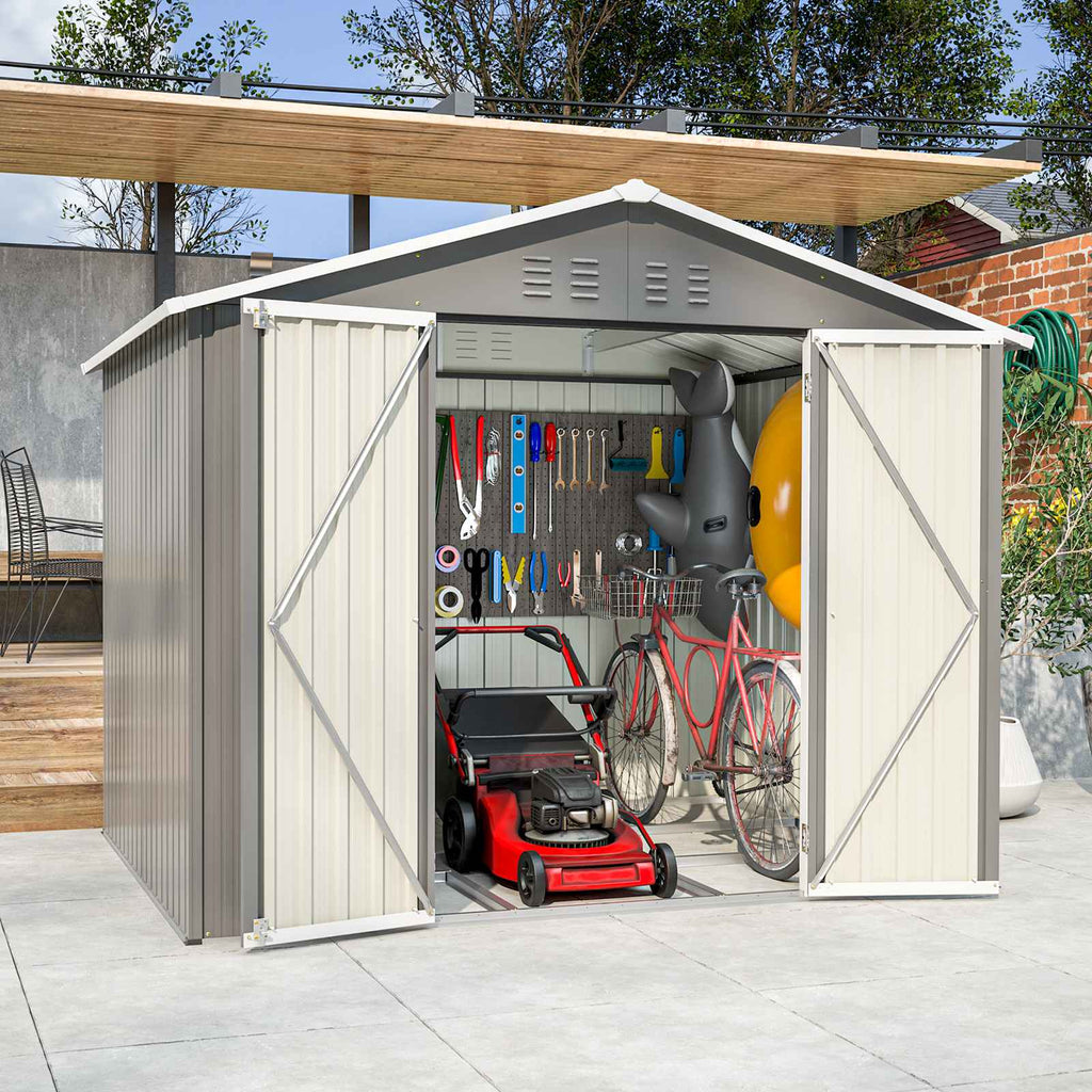 BIRCHTREE Garden Shed Metal Apex Roof