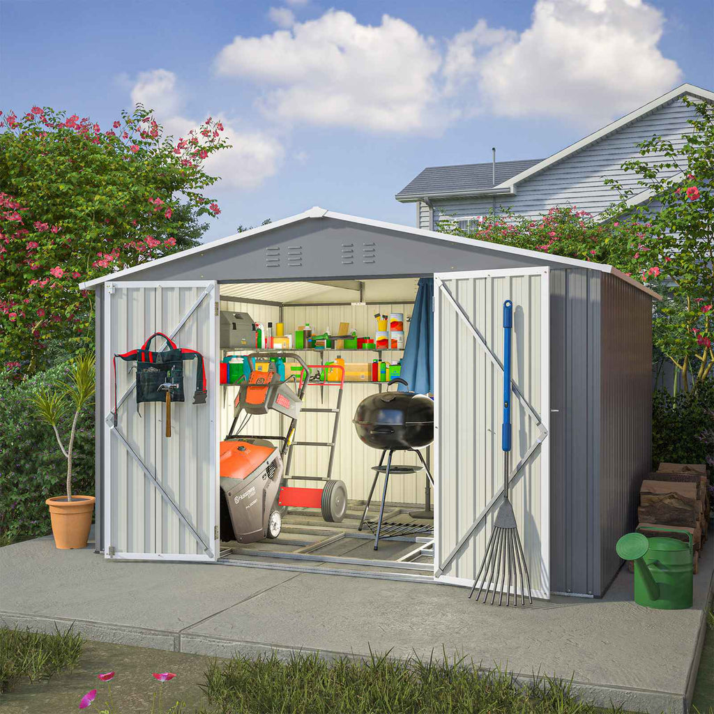 BIRCHTREE Garden Shed Metal Apex Roof