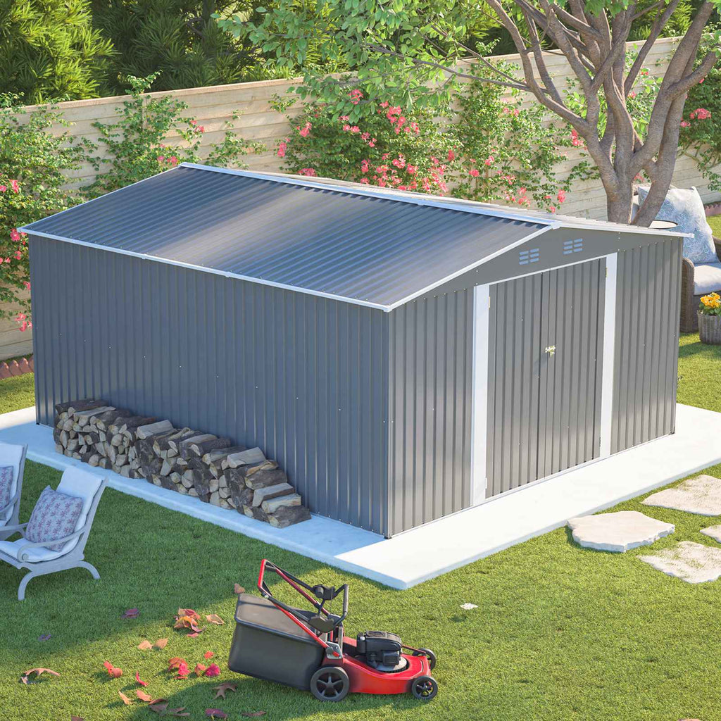 BIRCHTREE Garden Shed Metal Apex Roof