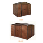 BIRCHTREE Metal Garden Shed Wood Grain