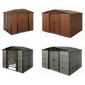 BIRCHTREE Metal Garden Shed Wood Grain
