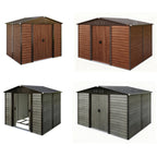 BIRCHTREE Metal Garden Shed Wood Grain
