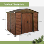 BIRCHTREE Metal Garden Shed Wood Grain