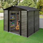 BIRCHTREE Metal Garden Shed Wood Grain