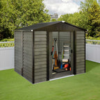BIRCHTREE Metal Garden Shed Wood Grain