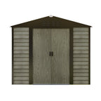 BIRCHTREE Metal Garden Shed Wood Grain