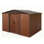 BIRCHTREE Metal Garden Shed Wood Grain