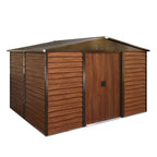 BIRCHTREE Metal Garden Shed Wood Grain
