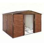 BIRCHTREE Metal Garden Shed Wood Grain