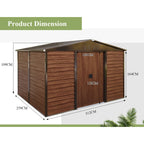 BIRCHTREE Metal Garden Shed Wood Grain