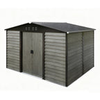 BIRCHTREE Metal Garden Shed Wood Grain
