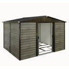 BIRCHTREE Metal Garden Shed Wood Grain