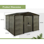 BIRCHTREE Metal Garden Shed Wood Grain