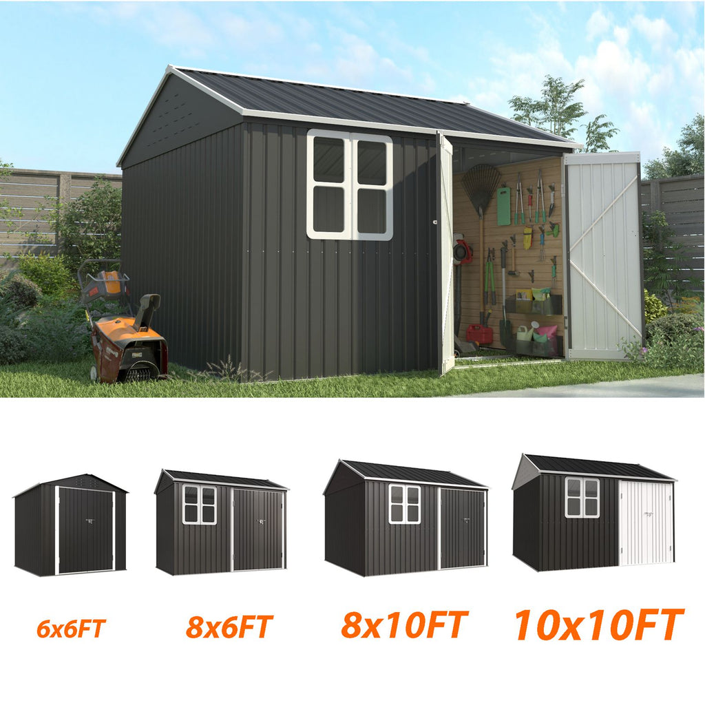 BIRCHTREE Garden Shed Metal With Window