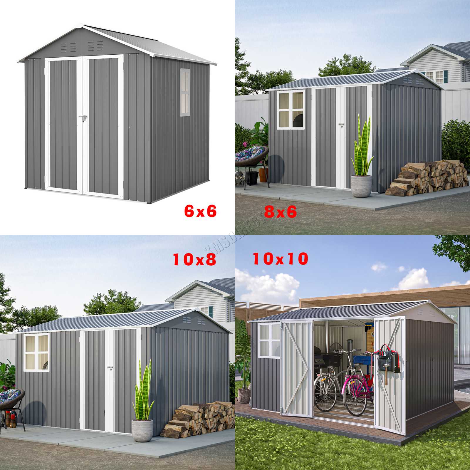 BIRCHTREE Garden Shed Metal With Window