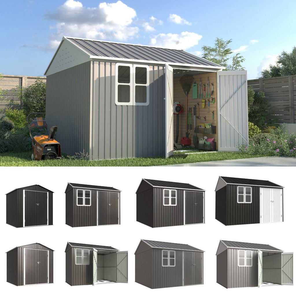 BIRCHTREE Garden Shed Metal With Window