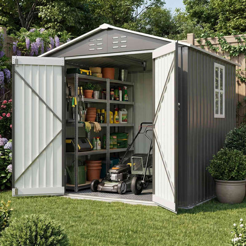 BIRCHTREE Garden Shed Metal With Window