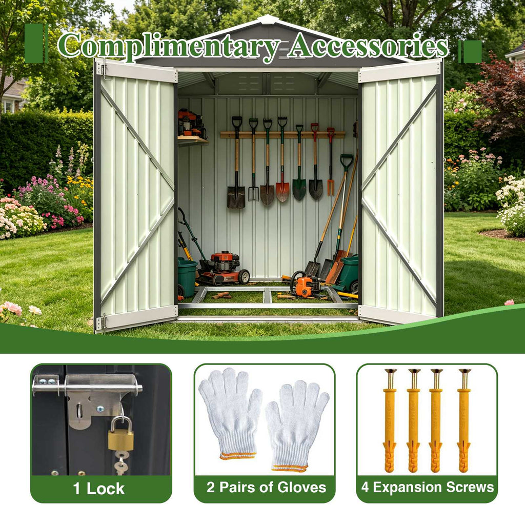 BIRCHTREE Garden Shed Metal With Window