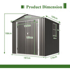 BIRCHTREE Garden Shed Metal With Window