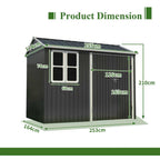 BIRCHTREE Garden Shed Metal With Window