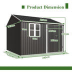 BIRCHTREE Garden Shed Metal With Window