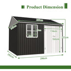 BIRCHTREE Garden Shed Metal With Window