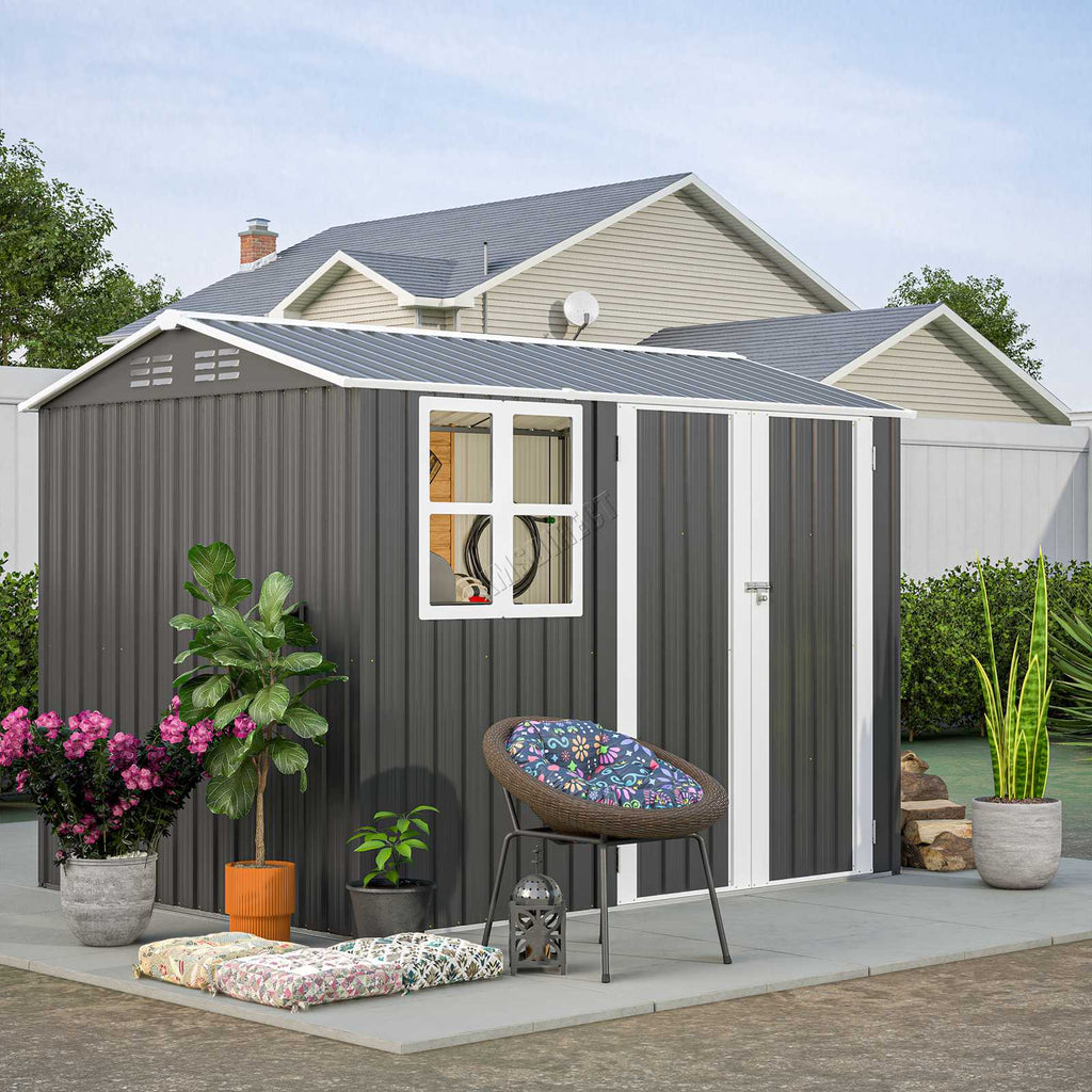 BIRCHTREE Garden Shed Metal With Window