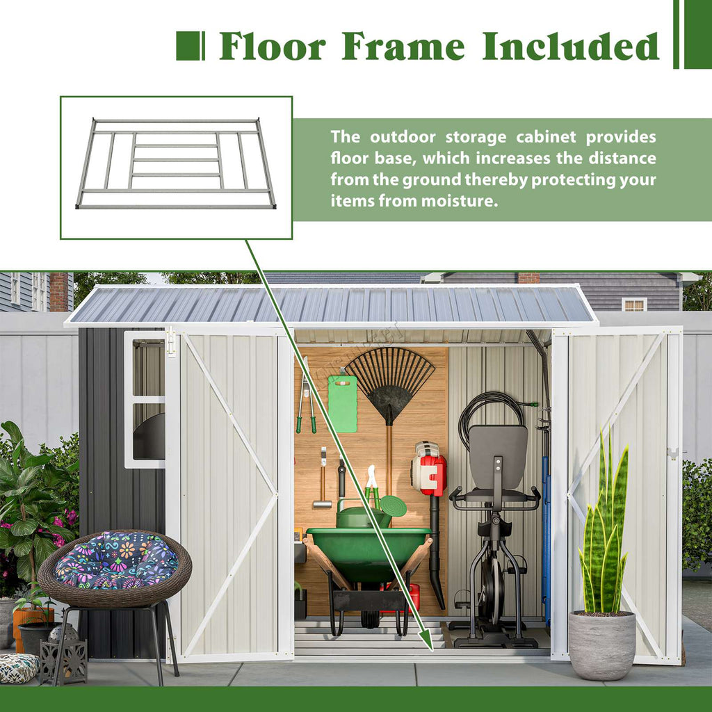 BIRCHTREE Garden Shed Metal With Window