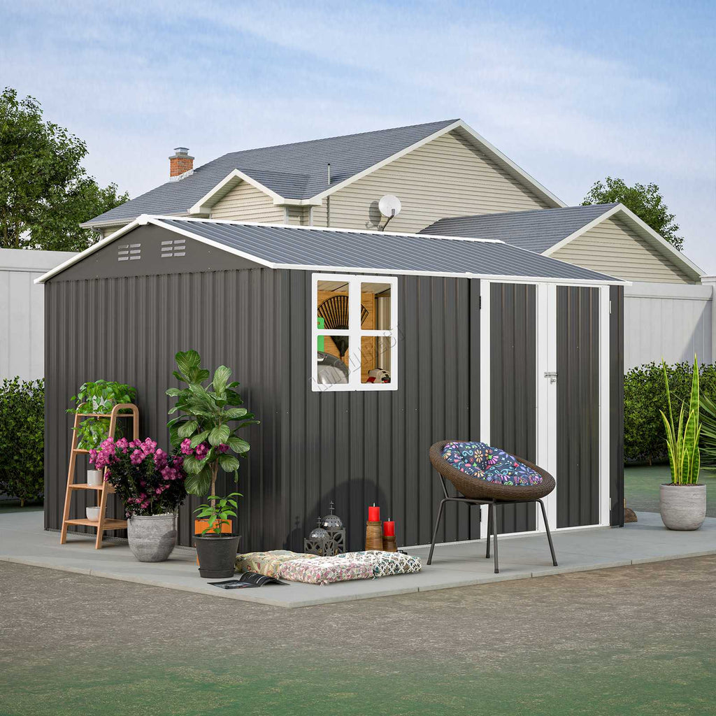 BIRCHTREE Garden Shed Metal With Window