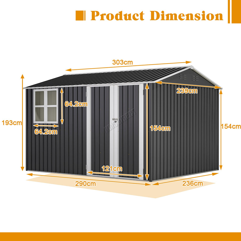 BIRCHTREE Garden Shed Metal With Window